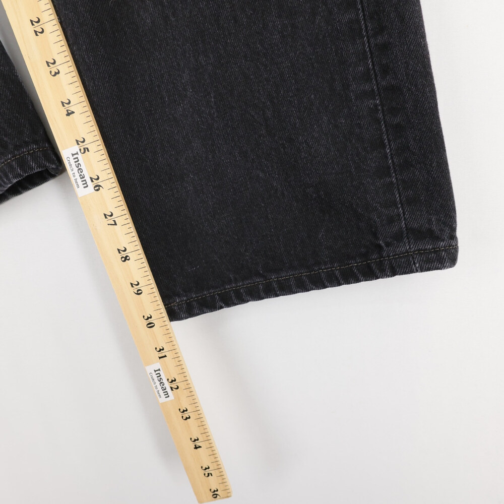 Levis 501 Jeans Mens 36x32 Black Straight Leg Button Fly Denim Original Fit - Picture 8 of 13